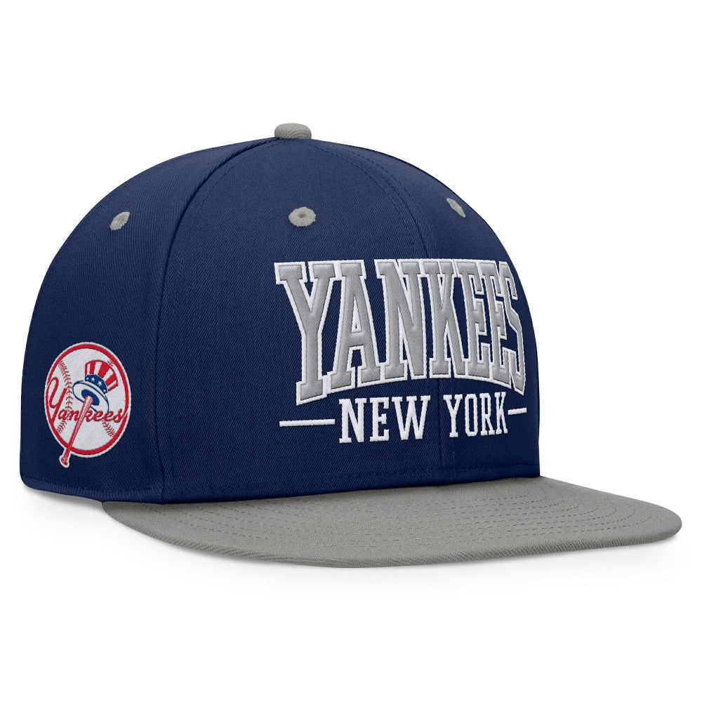 New York Yankees Fundamental Bold Snapback Hat Navy/Gray
