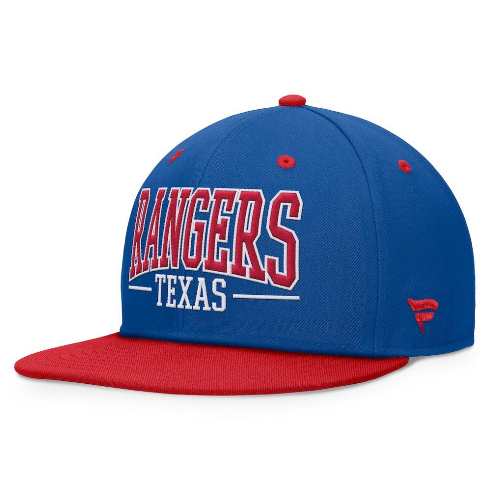 Texas Rangers Fundamental Bold Snapback Hat Royal/Red