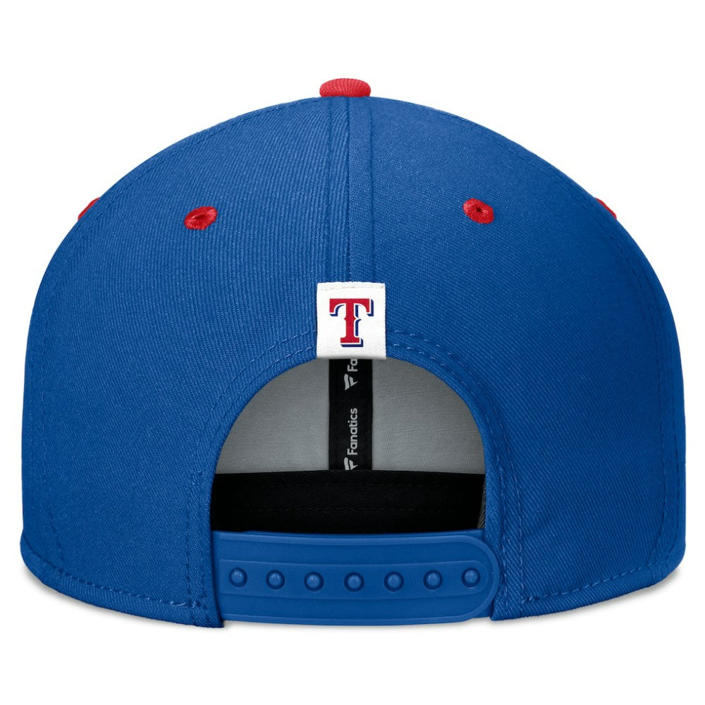 Texas Rangers Fundamental Bold Snapback Hat Royal/Red