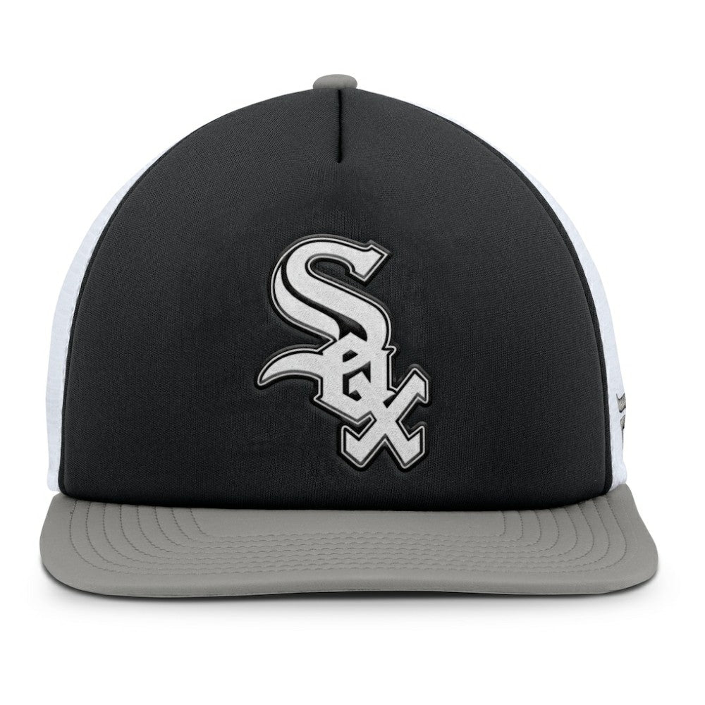 Chicago White Sox Fundamental Foam Front Snapback Hat Black/White