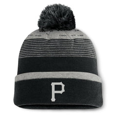 Pittsburgh Pirates Fundamental Gradient Cuffed Knit Hat with Pom Black