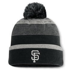 San Francisco Giants Fundamental Gradient Cuffed Knit Hat with Pom Black
