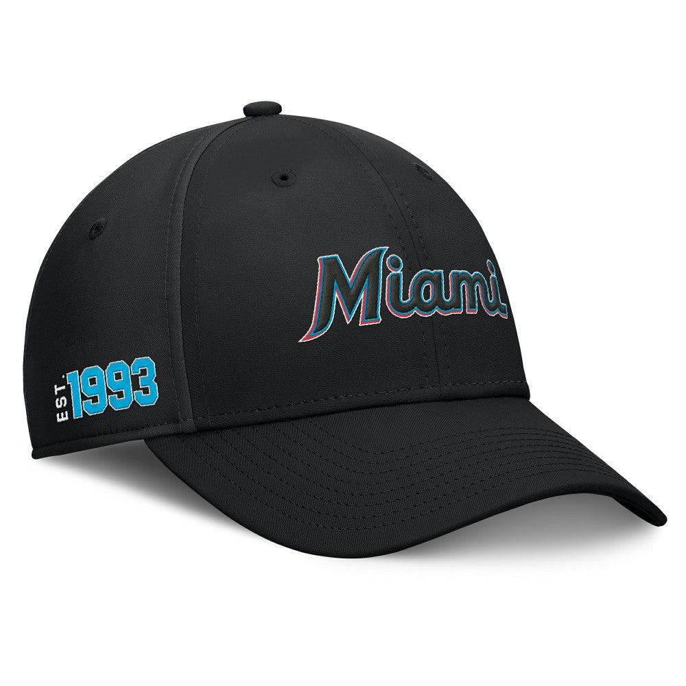 Miami Marlins Fundamental Tag Flex Hat Black