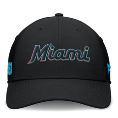 Miami Marlins Fundamental Tag Flex Hat Black
