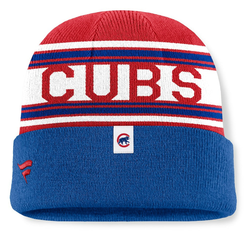 Chicago Cubs Fundamental Team Stripe Cuffed Knit Hat Royal