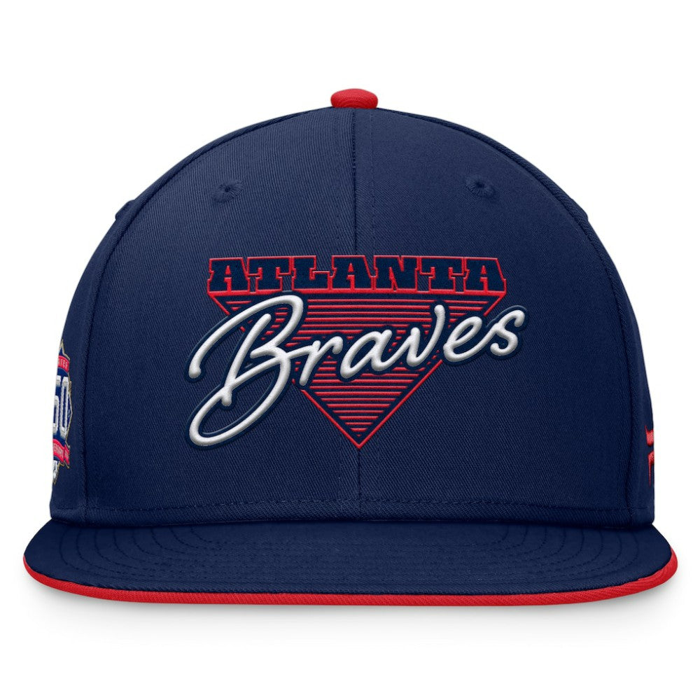 Atlanta Braves Fundamental Tri-Script Fitted Hat Navy