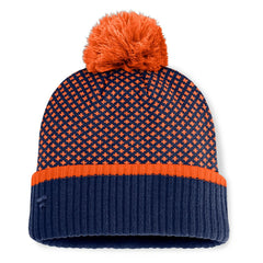 Houston Astros Women's Fundamental Jacquard Cuffed Knit Hat with Pom Navy