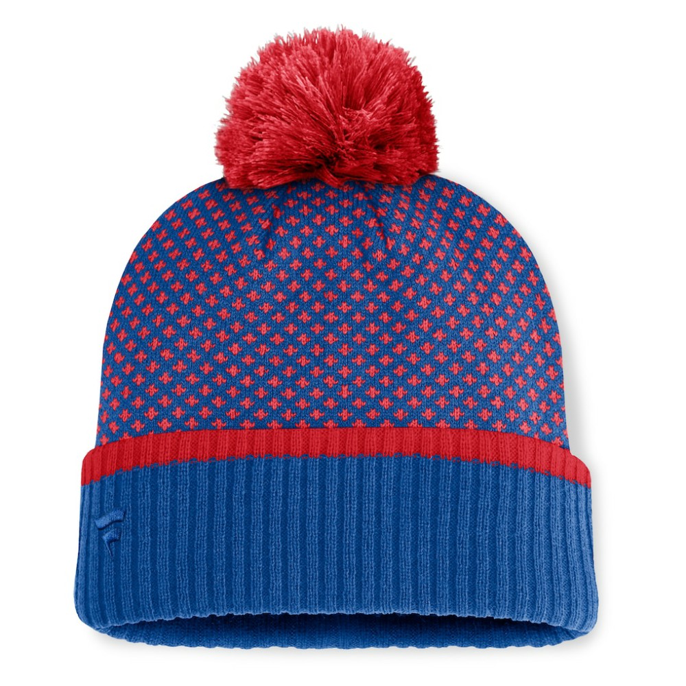 Chicago Cubs Women's Fundamental Jacquard Cuffed Knit Hat with Pom Royal