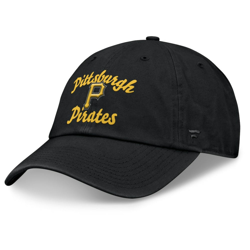 Pittsburgh Pirates Women's Fundamental Script Logo Adjustable Hat Black