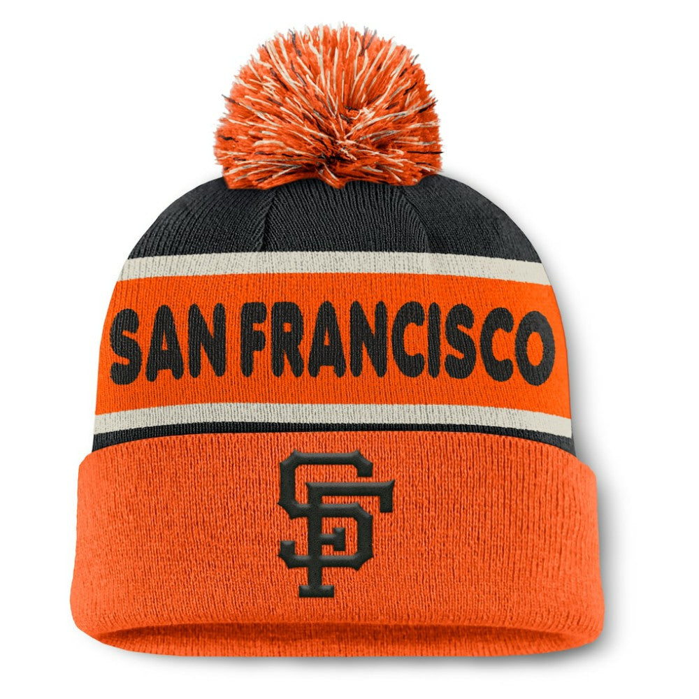 San Francisco Giants Heritage Cuffed Knit Hat with Pom Black/Orange