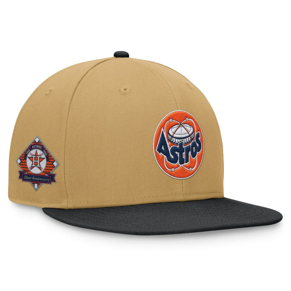 Houston Astros  Heritage Two-Tone Fitted Hat Khaki/Black
