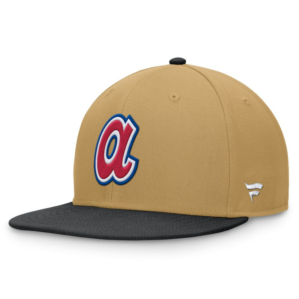 Atlanta Braves  Heritage Two-Tone Fitted Hat Khaki/Black