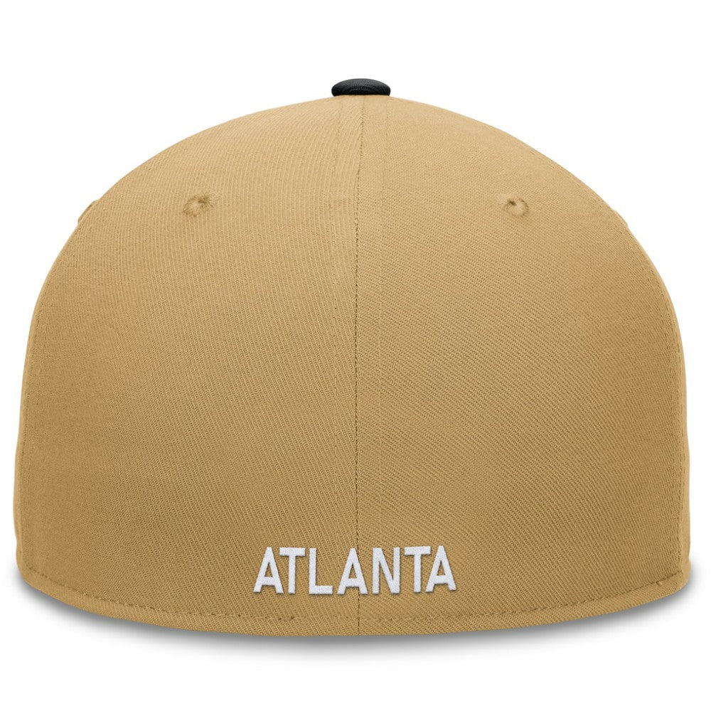 Atlanta Braves  Heritage Two-Tone Fitted Hat Khaki/Black