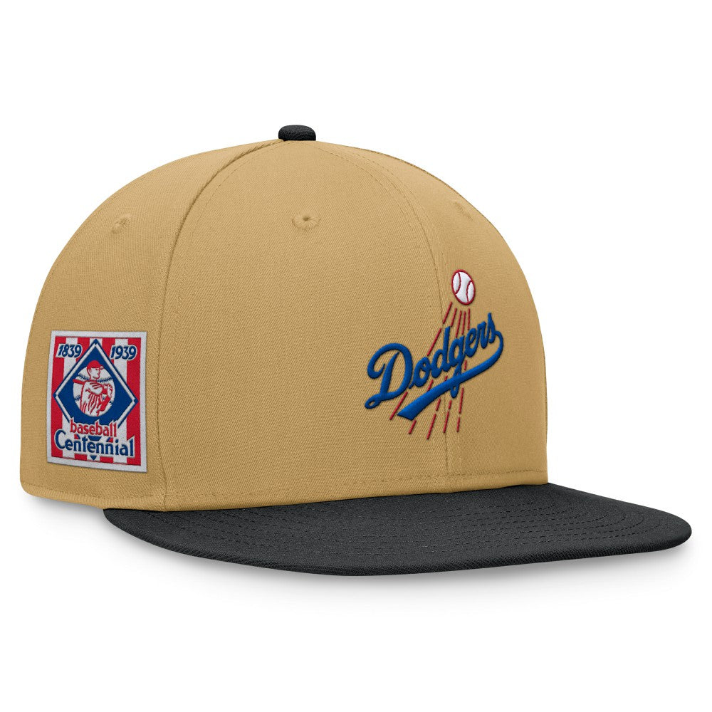 Los Angeles Dodgers  Heritage Two-Tone Fitted Hat Khaki/Black