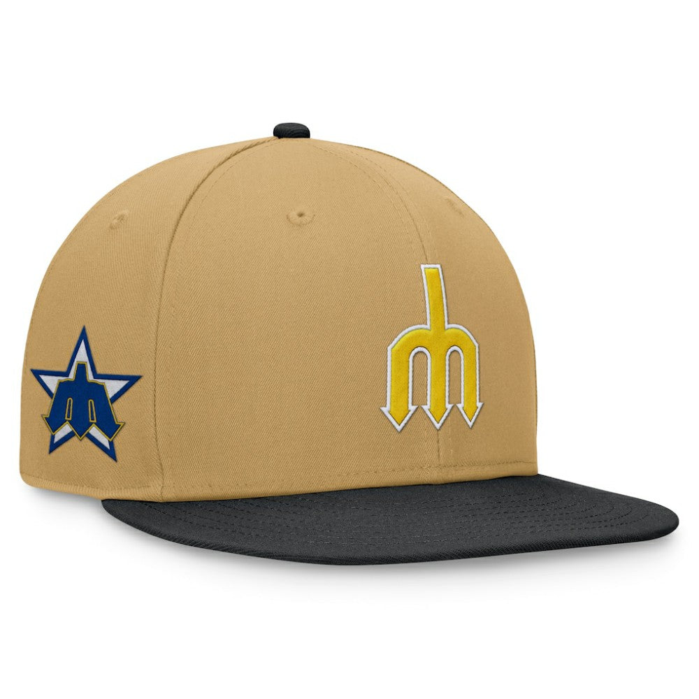 Seattle Mariners  Heritage Two-Tone Fitted Hat Khaki/Black