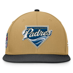 San Diego Padres  Heritage Two-Tone Fitted Hat Khaki/Black