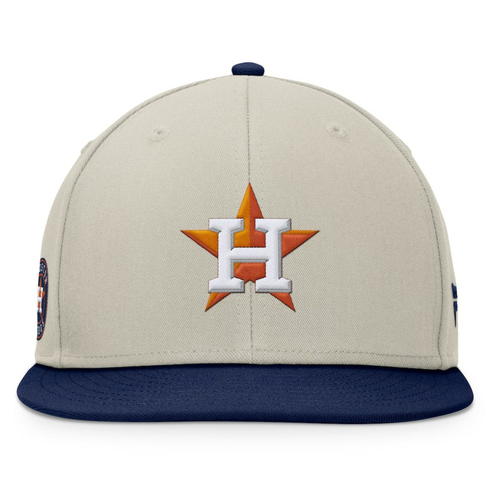 Houston Astros Team Two-Tone Snapback Hat Khaki/Navy