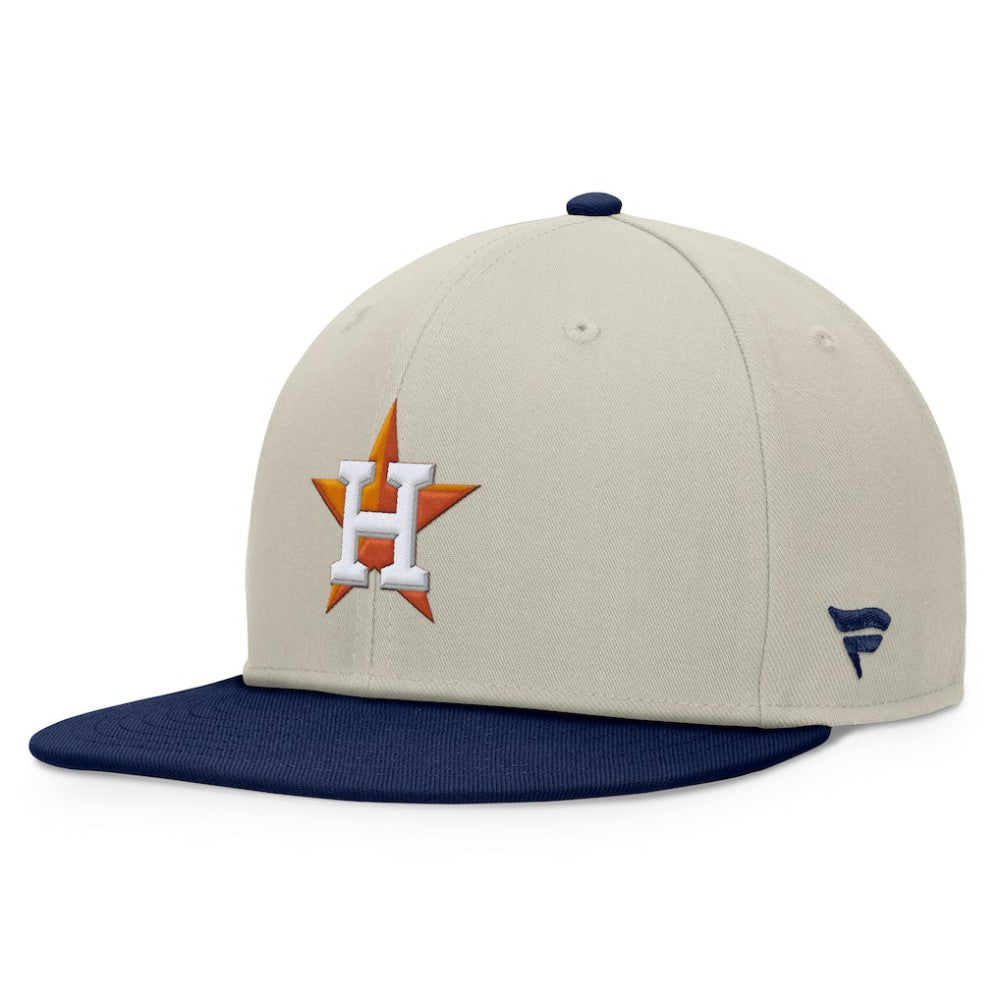 Houston Astros Team Two-Tone Snapback Hat Khaki/Navy