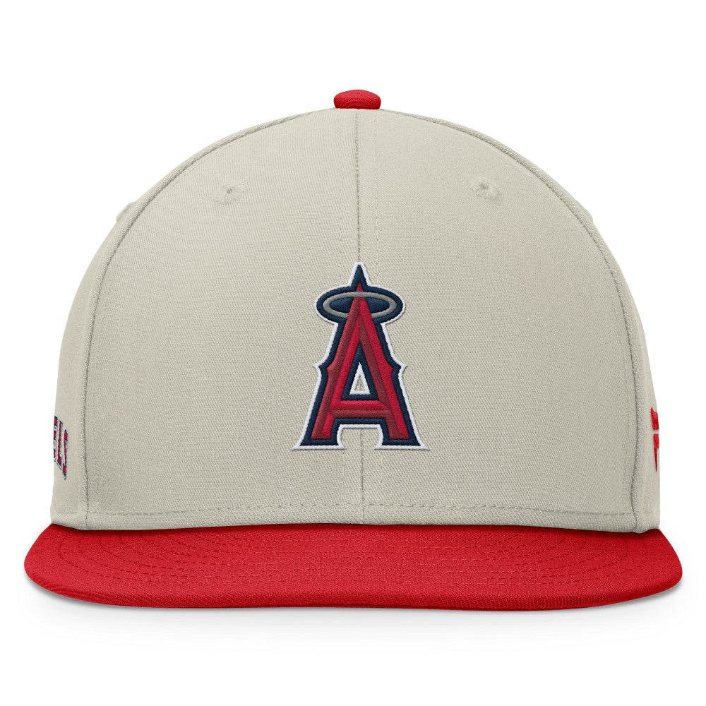 Los Angeles Angels Team Two-Tone Snapback Hat Khaki/Red