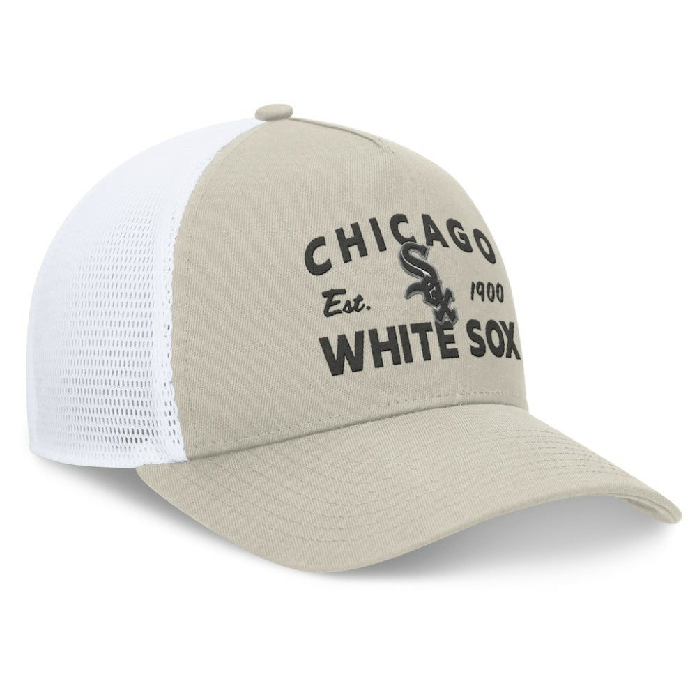 Chicago White Sox A-Frame Trucker Adjustable Hat Stone