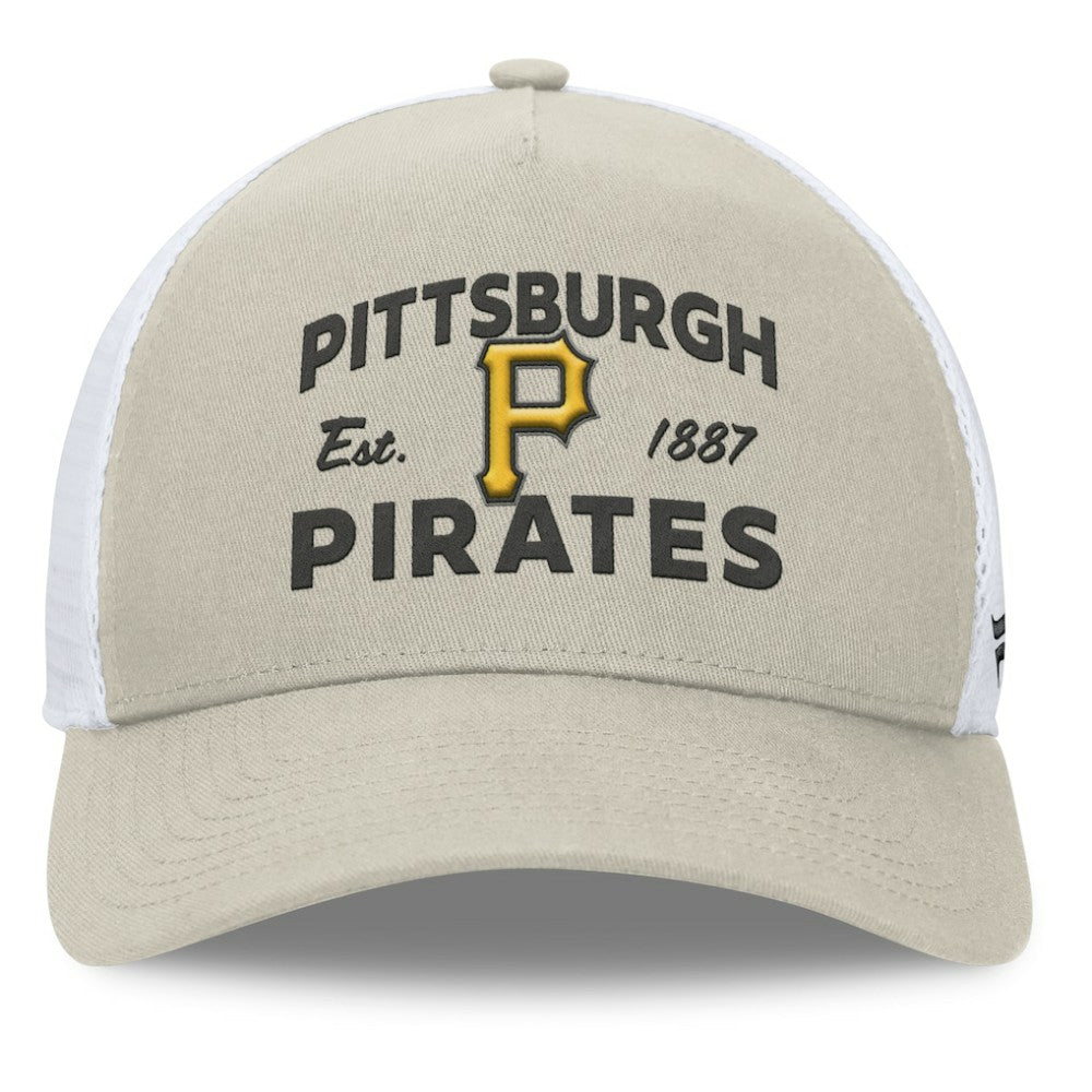 Pittsburgh Pirates A-Frame Trucker Adjustable Hat Stone