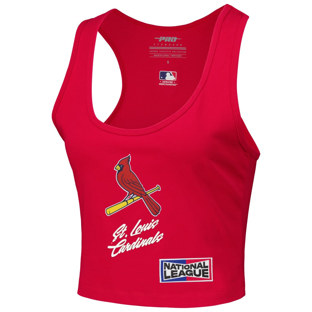 St. Louis Cardinals Pro Standard Women's Fast Lane Fitted Tri-Blend Cropped Tank Top Red