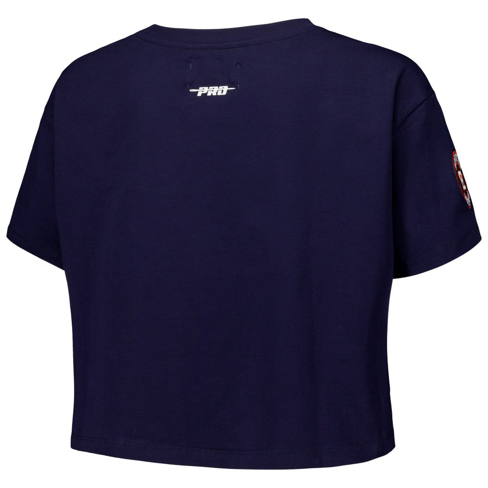 Houston Astros Pro Standard Women's Made To Play Boxy Cropped T-Shirt Navy