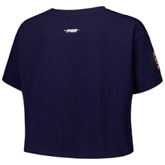 Houston Astros Pro Standard Women's Made To Play Boxy Cropped T-Shirt Navy