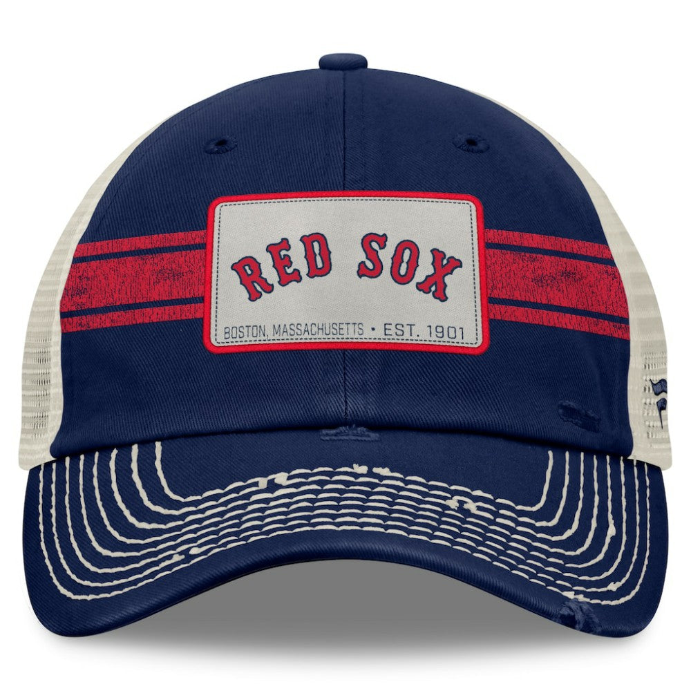 Boston Red Sox  Heritage Stripe Trucker Adjustable Hat Navy/Natural