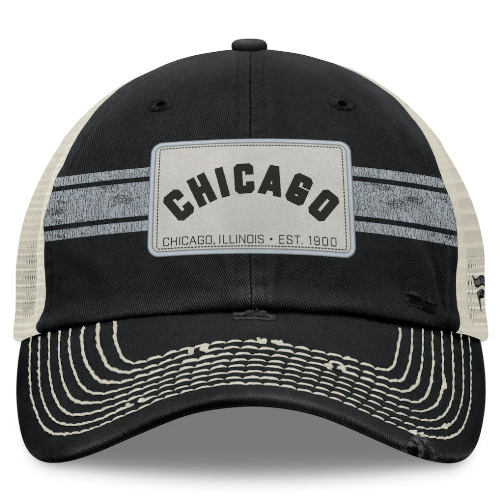 Chicago White Sox  Heritage Stripe Trucker Adjustable Hat Black/Natural