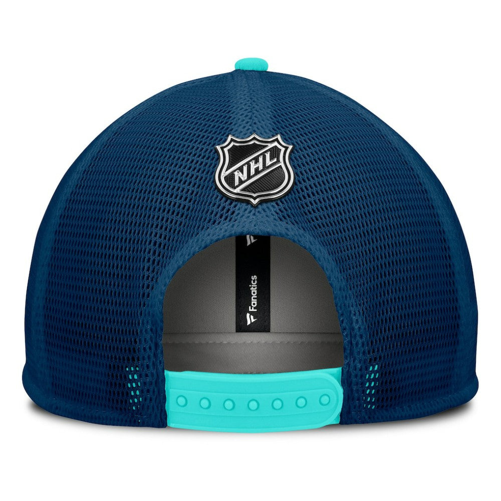 Seattle Kraken Fanatics Authentic Pro Hometown Rink Foam Trucker Snapback Hat White/Deep Sea Blue