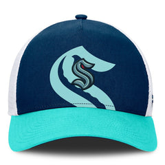 Seattle Kraken Fanatics Authentic Pro A-Frame Rink Adjustable Hat Deep Sea Blue/Light Blue