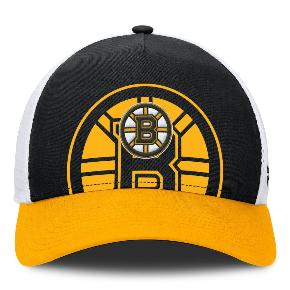 Boston Bruins Fanatics Authentic Pro A-Frame Rink Adjustable Hat Black/Gold