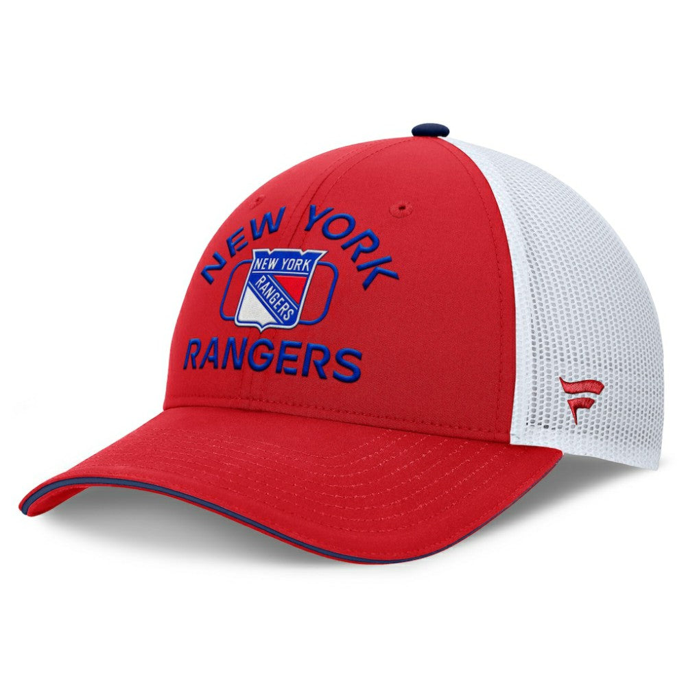 New York Rangers Fanatics Authentic Pro Rink Trucker Hat Red/White