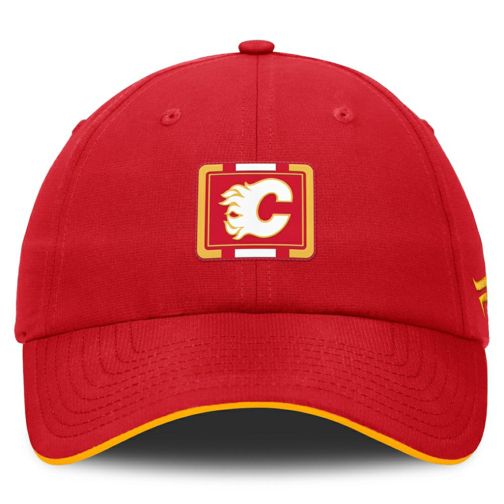 Calgary Flames Fanatics Authentic Pro Ripstop Adjustable Hat Red/Gold