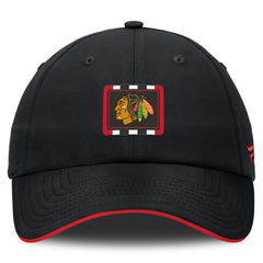 Chicago Blackhawks Fanatics Authentic Pro Ripstop Adjustable Hat Black/Red