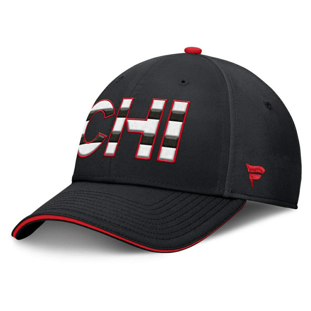 Chicago Blackhawks Fanatics Authentic Pro Rink Team Code Flex Hat Black/Red