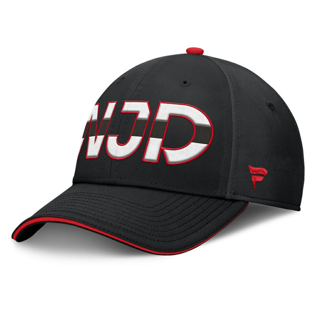 New Jersey Devils Fanatics Authentic Pro Rink Team Code Flex Hat Black/Red