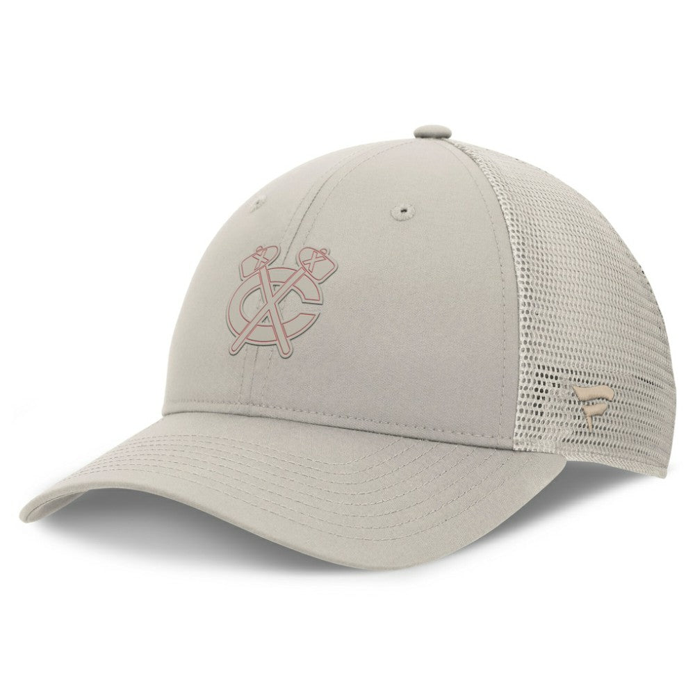 Chicago Blackhawks Fanatics Women's Authentic Pro Road Trucker Adjustable Hat Tan