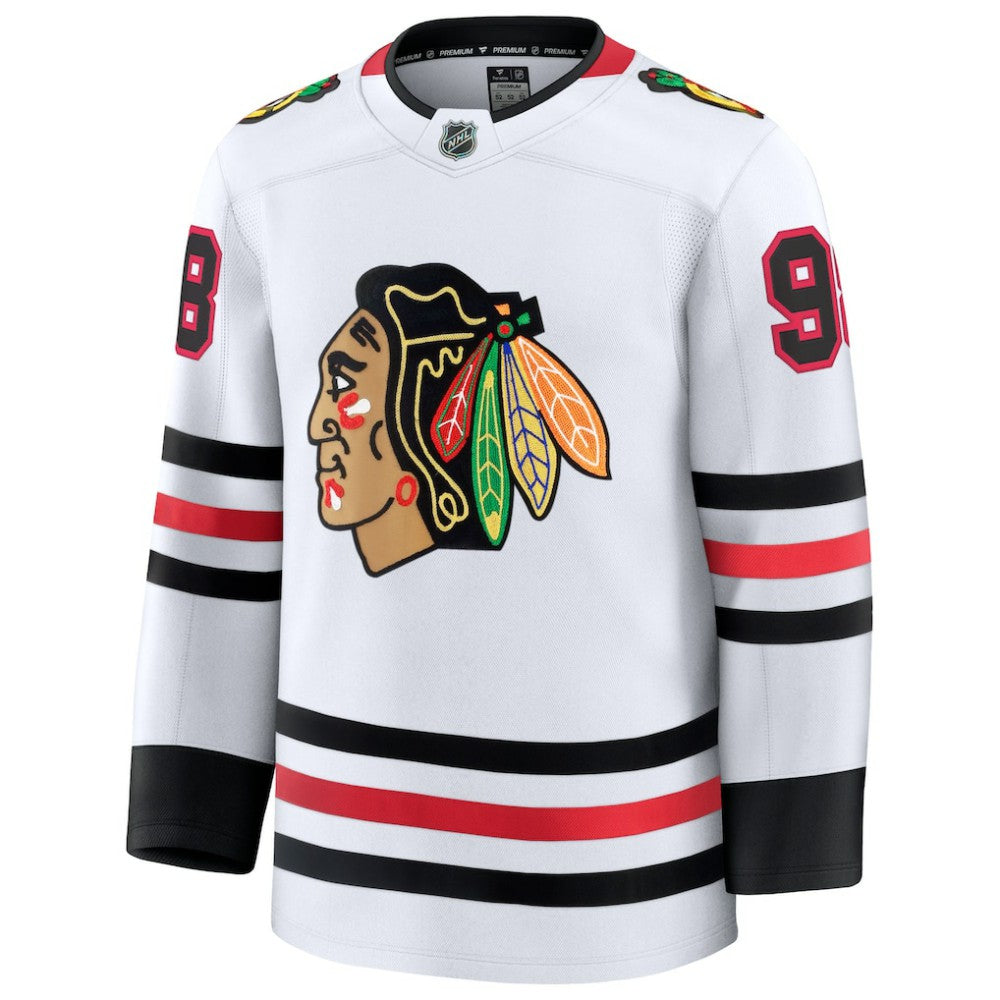 Connor Bedard Chicago Blackhawks Fanatics Away Premium Jersey White