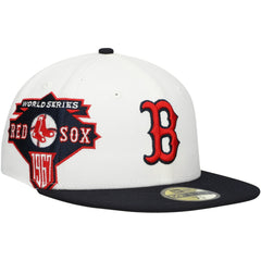 Boston Red Sox Major Sidepatch 59FIFTY Fitted Hat White/Navy | New Era