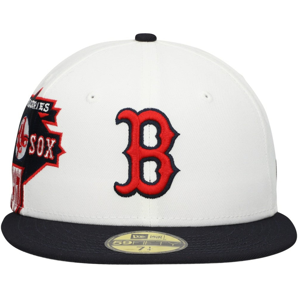 Boston Red Sox Major Sidepatch 59FIFTY Fitted Hat White/Navy | New Era