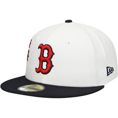 Boston Red Sox Major Sidepatch 59FIFTY Fitted Hat White/Navy | New Era