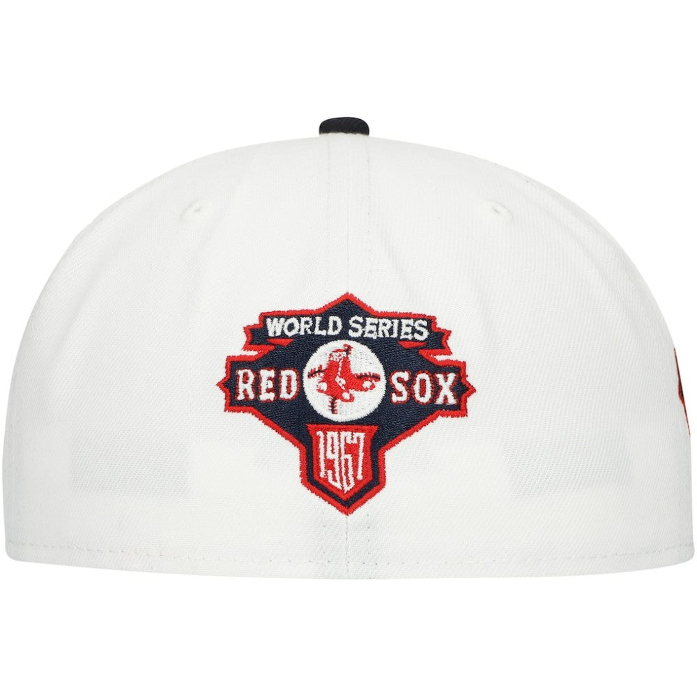 Boston Red Sox Major Sidepatch 59FIFTY Fitted Hat White/Navy | New Era