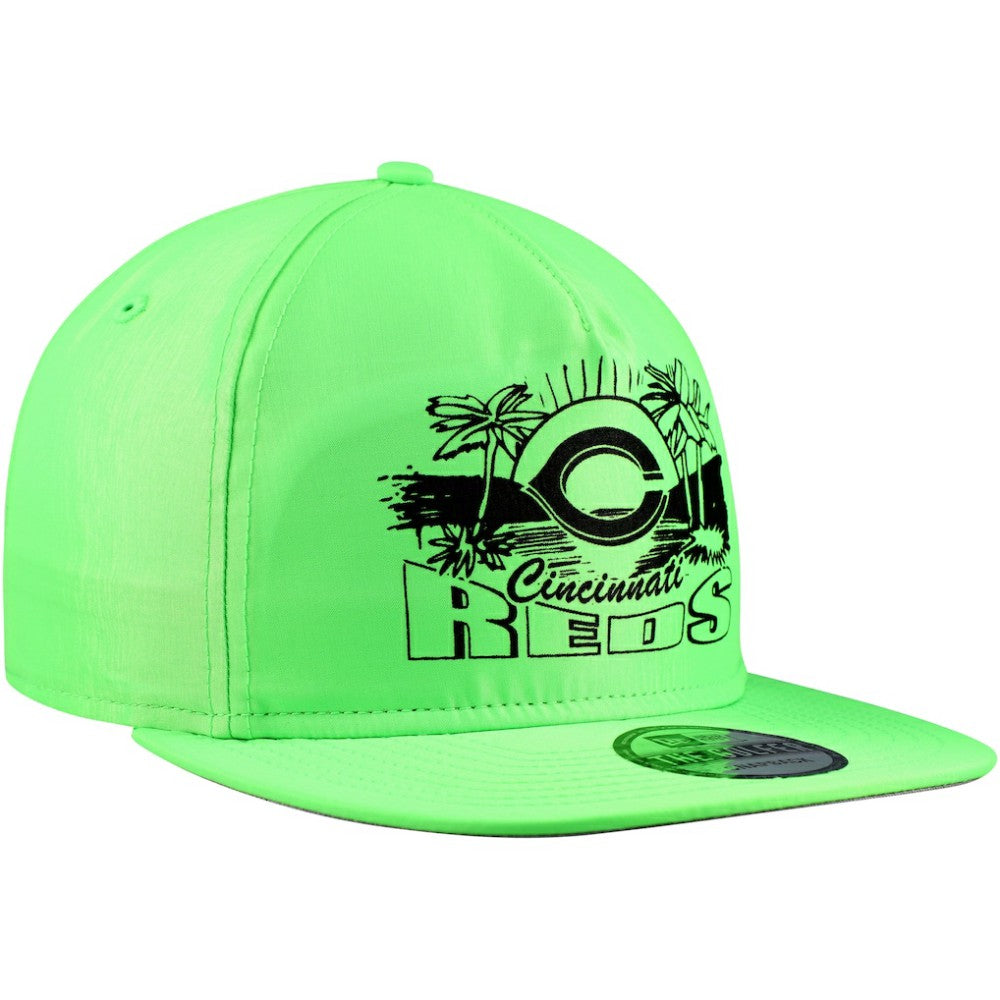 Cincinnati Reds Neon Golfer Snapback Hat Green | New Era