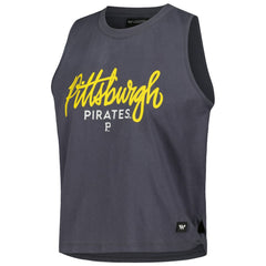 Pittsburgh Pirates The Wild Collective Women's Side Knot Tank Top Charcoal
