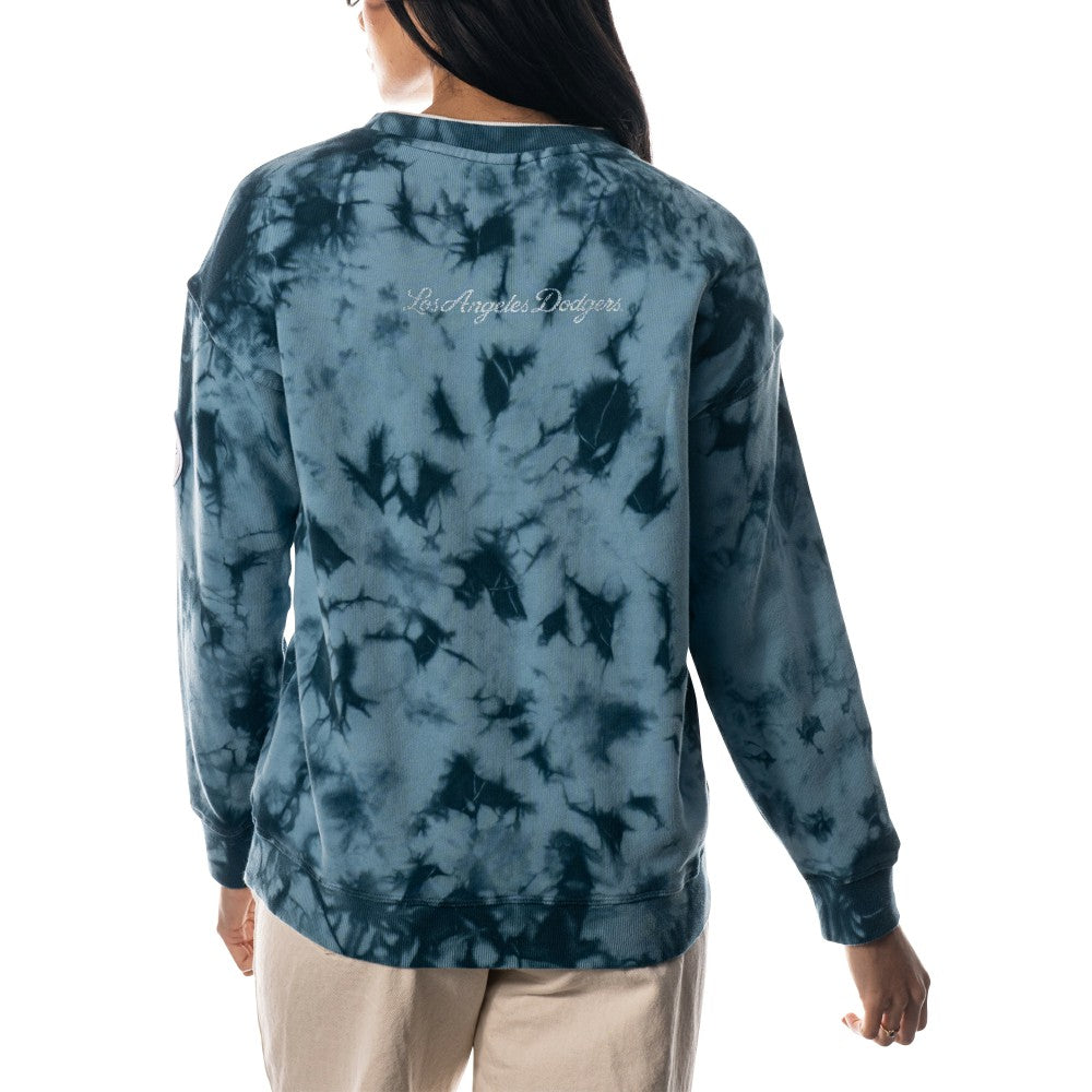 Los Angeles Dodgers The Wild Collective Women's Overdyed Pullover Sweatshirt Blue