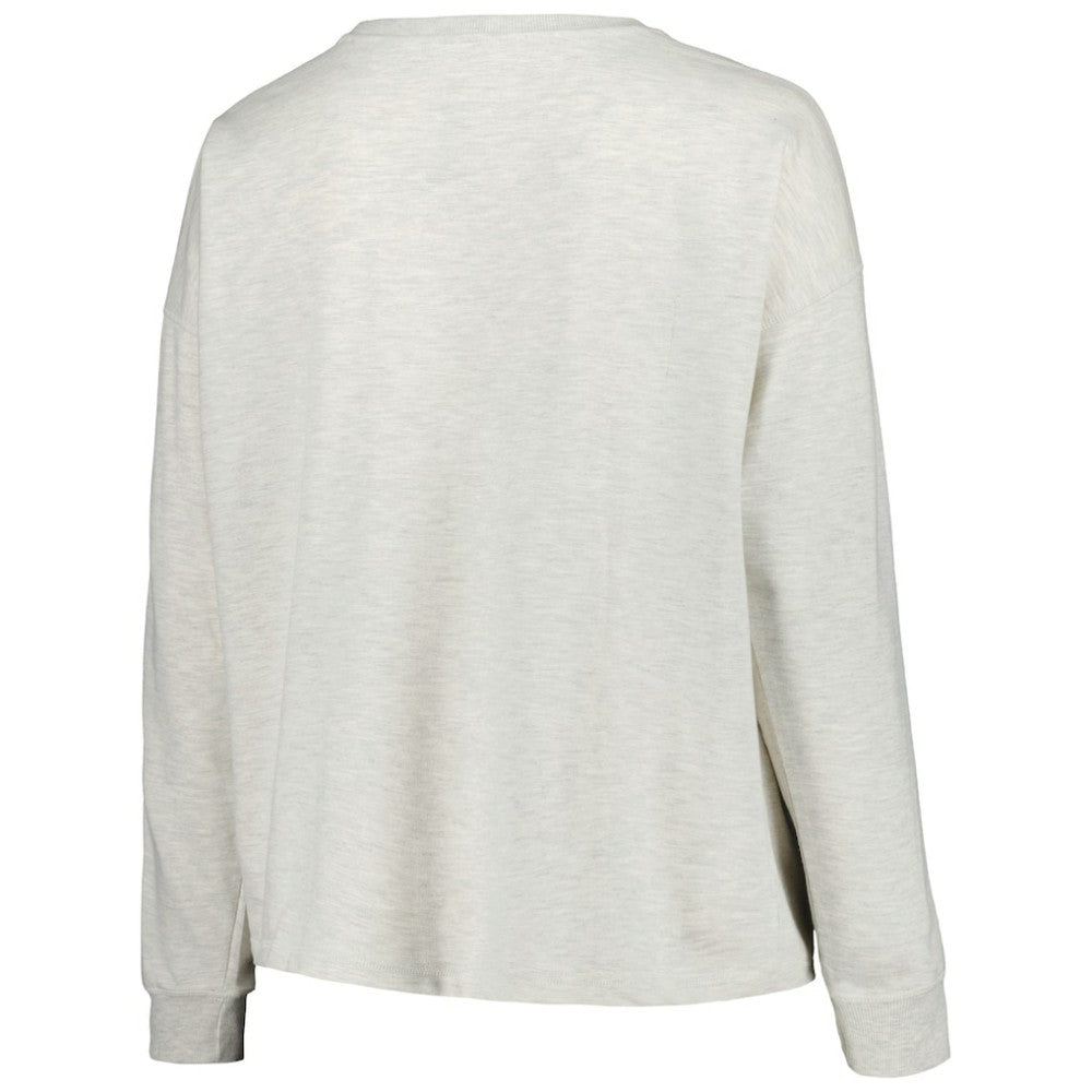 Atlanta Braves Profile Women's Plus Size French Terry Pullover Sweatshirt Oatmeal