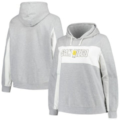Profile San Diego Padres Women's Plus Size Pullover Hoodie Heather Gray