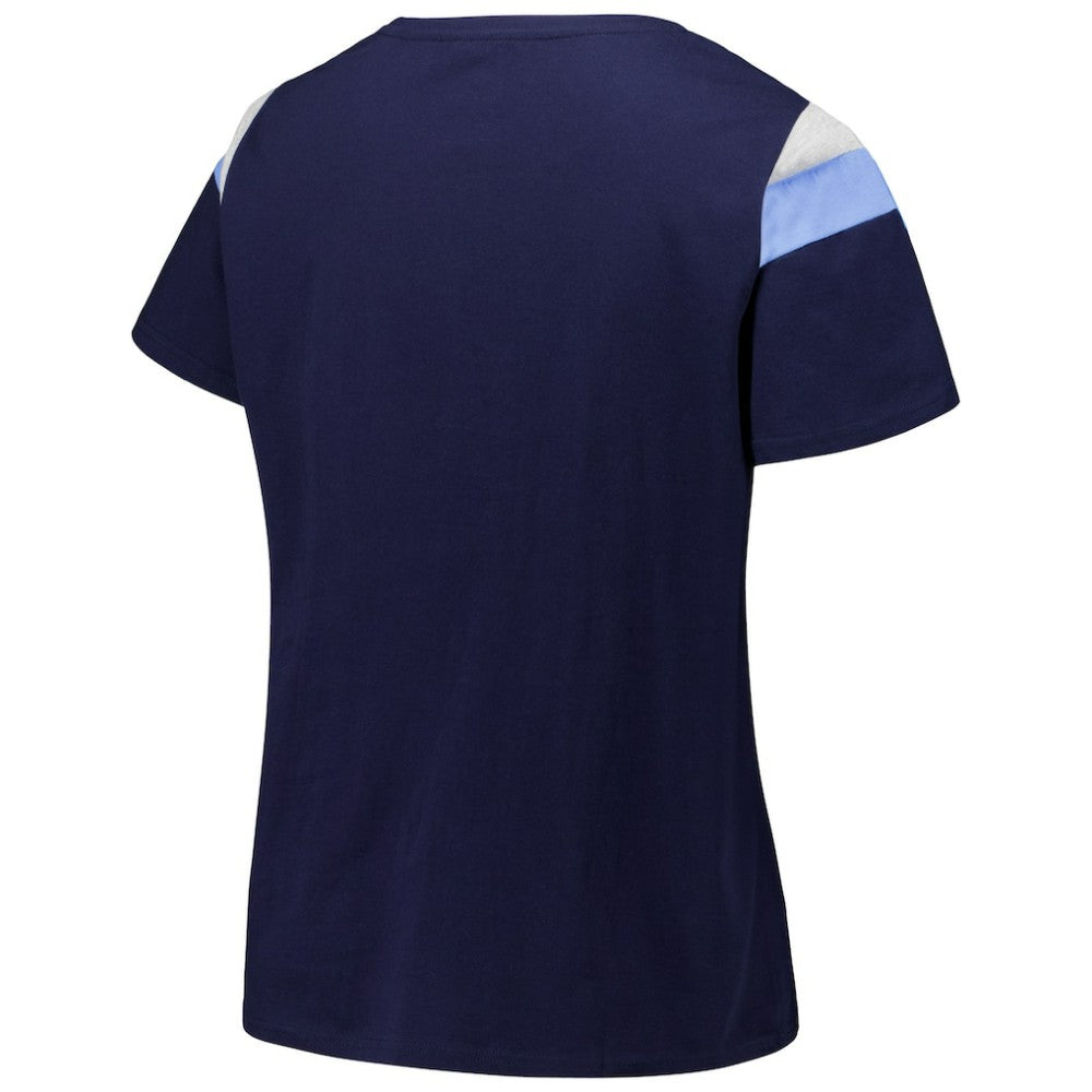 Tampa Bay Rays Profile Women's Plus Size Scoop Neck T-Shirt Navy